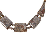 Jay King Sterling Silver Mushroom Rhyolite Beaded Bib  Necklace, 18"